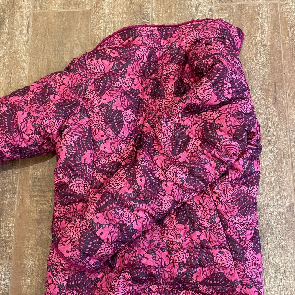 The North Face Cute reversible coat. kids 14/16 LG sides:butterfly/long fleece - Picture 4 of 8